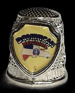 Dominican Republic Thimble Metal Zinc Alloy Collectible Souvenir