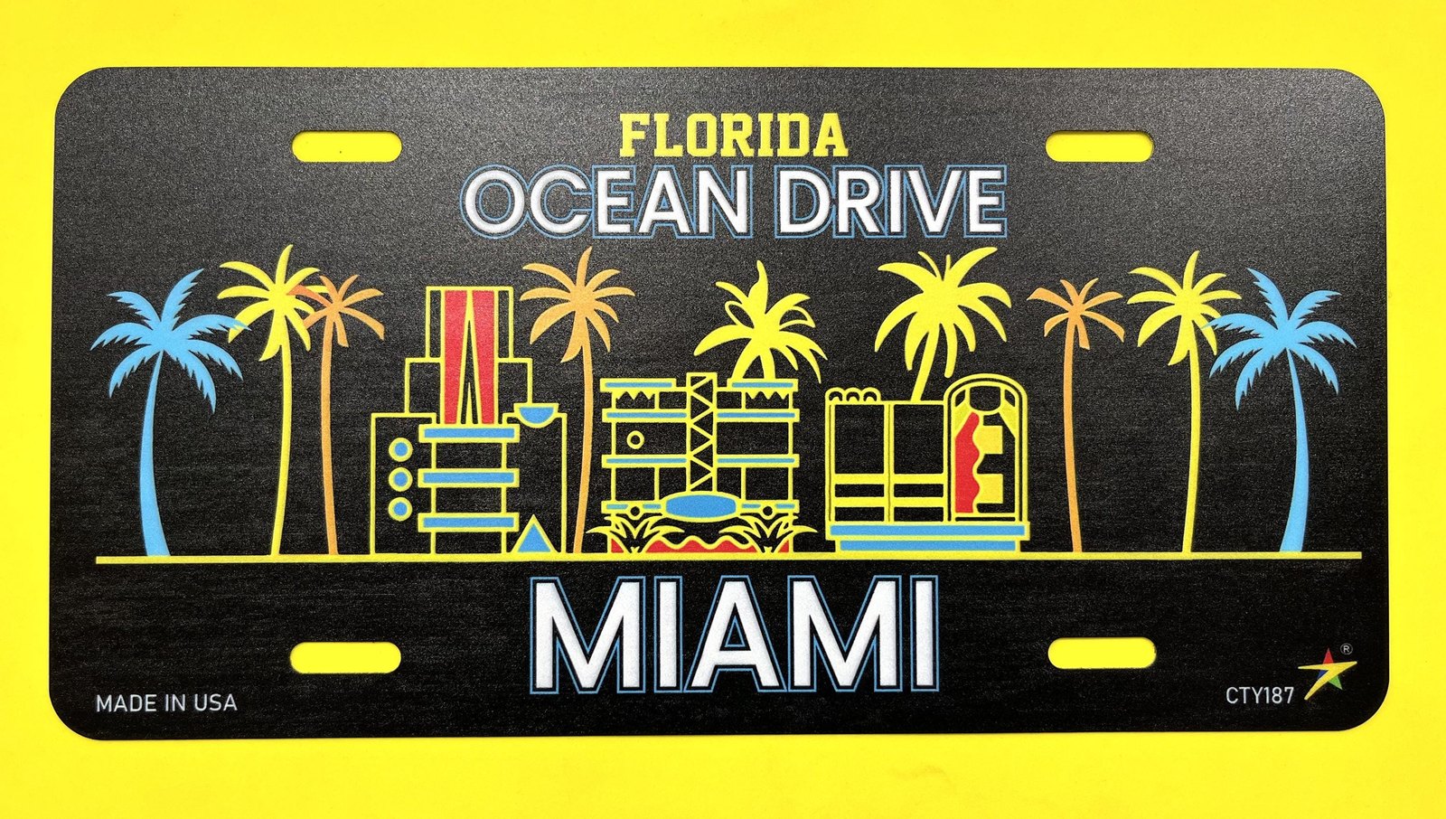Miami Florida City Aluminum License Plate Tag Size - 12"x6" Made in USA