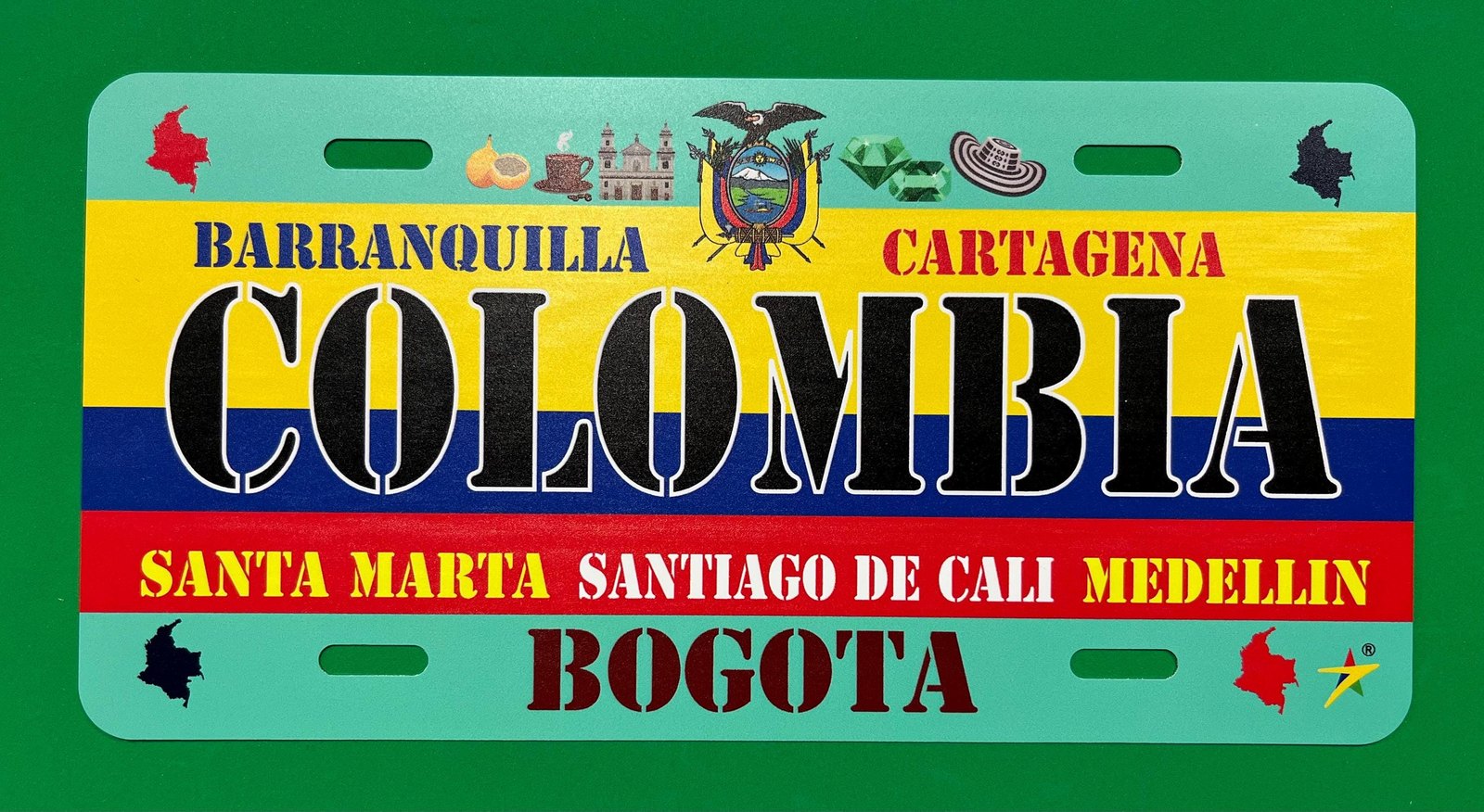 COLUMBIA Country Aluminum License Tag Size - 12"x6" Made in USA