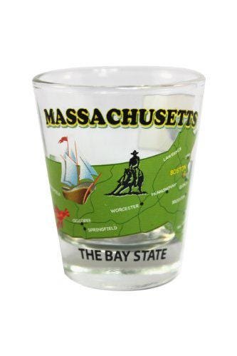 Massachusetts State Shot Glass – “The Bay State” | 2 oz Souvenir iconic charm with collectible