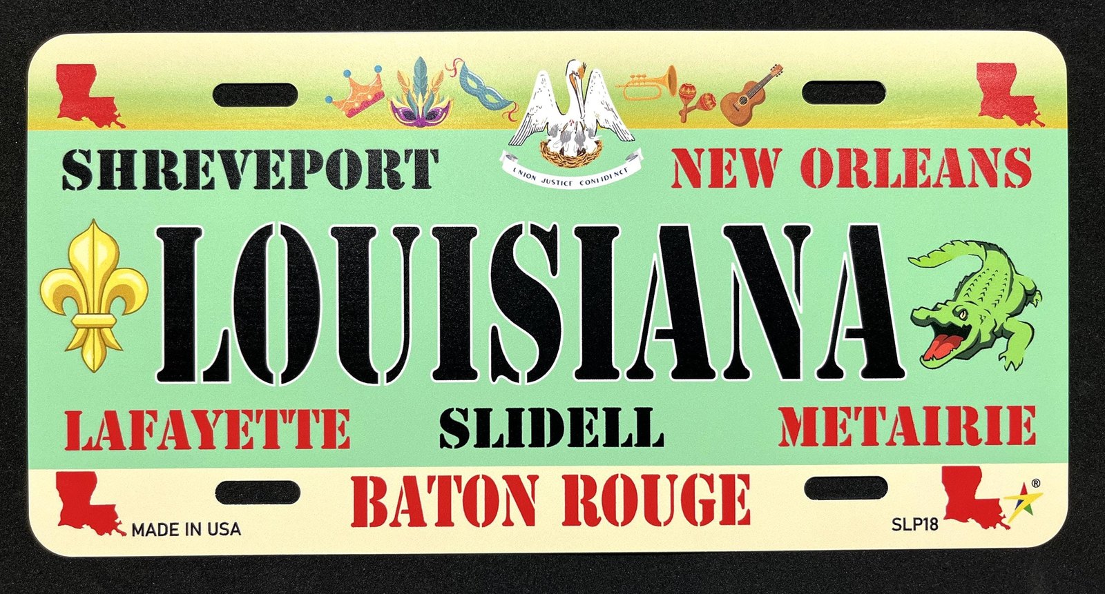 Louisiana - LA State Aluminum License Plate Tag Size - 12"x6" Made in USA