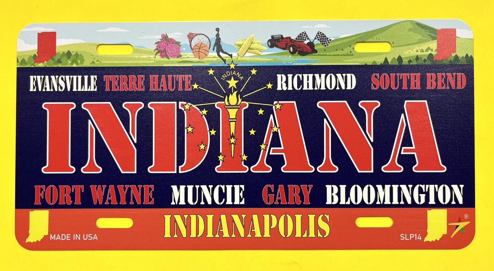 Indiana - IN State Aluminum License Plate Tag Size - 12"x6" Made in USA