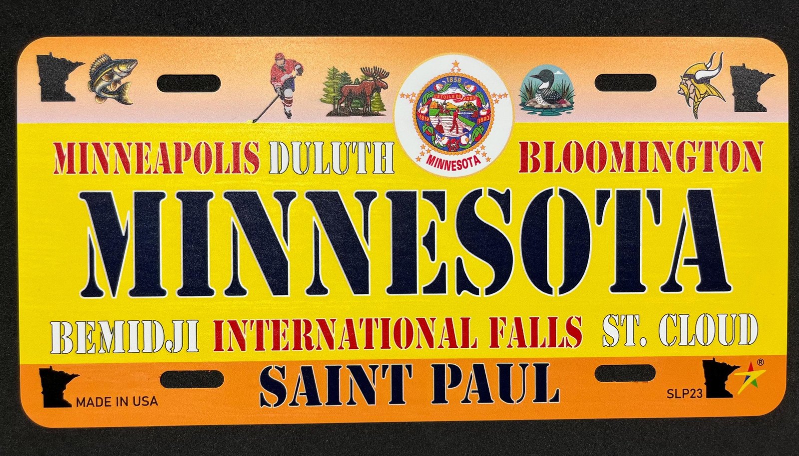 Minnesota - MN State Aluminum License Plate Tag Size - 12"x6" Made in USA