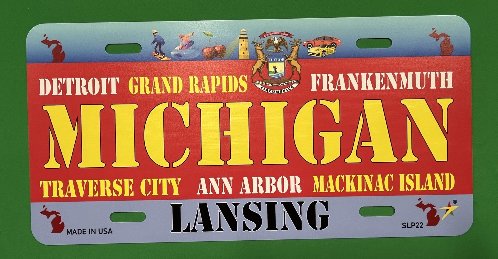 Michigan - MI State Aluminum License Plate Tag Size - 12"x6" Made in USA