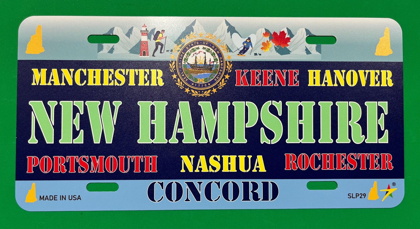 New Hampshire - NH State Aluminum License Plate Tag Size - 12"x6" Made in USA