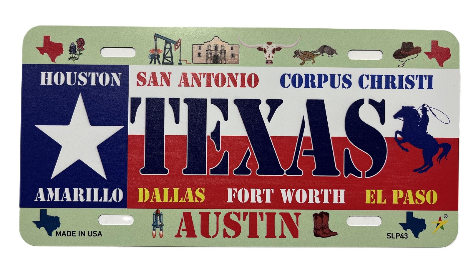 Texas - TX State Aluminum License Plate Tag Size - 12"x6" Made in USA