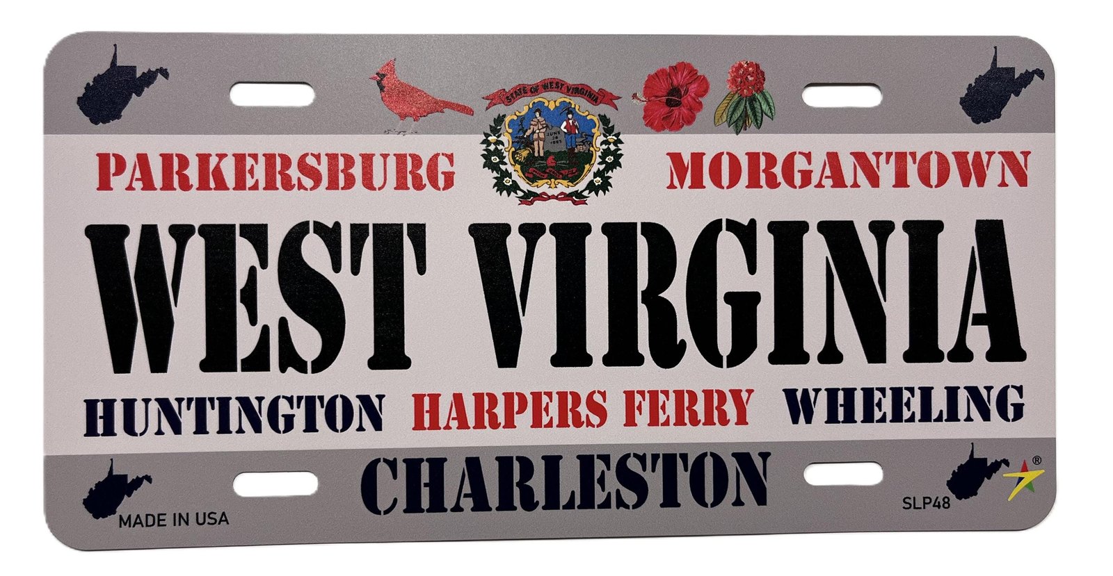 West Virginia - WV State Aluminum License Plate Tag Size - 12"x6" Made in USA