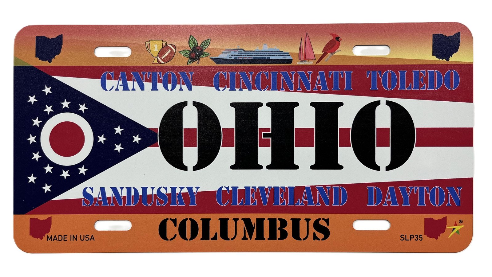 Ohio - OH State Aluminum License Plate Tag Size - 12"x6" Made in USA