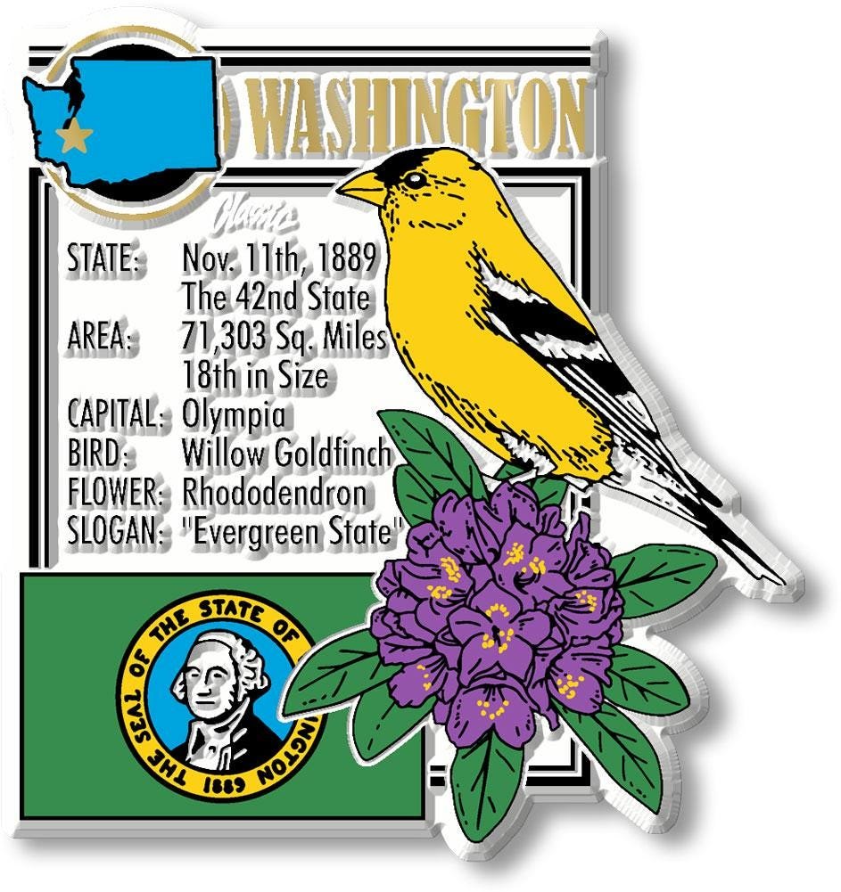 Washington - WA Montage State Magnet – Collectible Souvenirs & Gifts Made in the USA