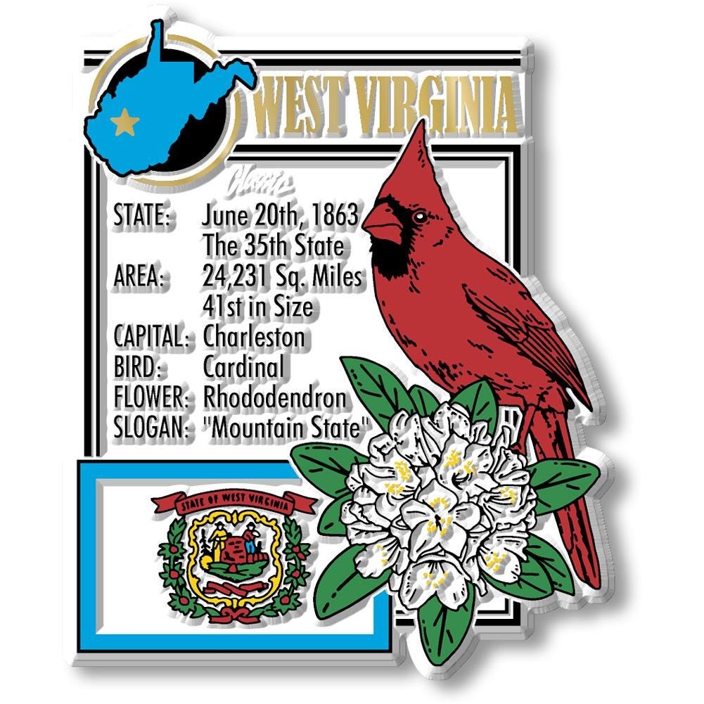 West Virginia - WV Montage State Magnet – Collectible Souvenirs & Gifts Made in the USA
