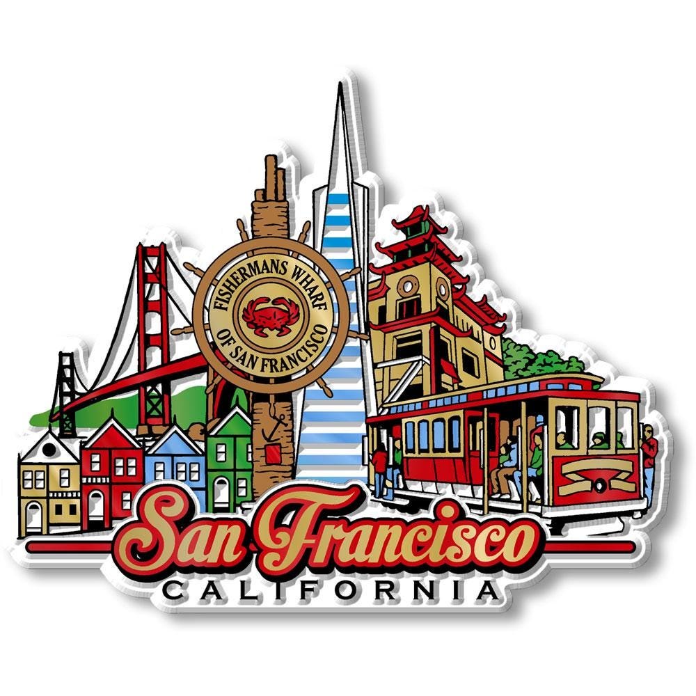 San Francisco City CA Collectible Souvenir Fridge Magnet Made in USA