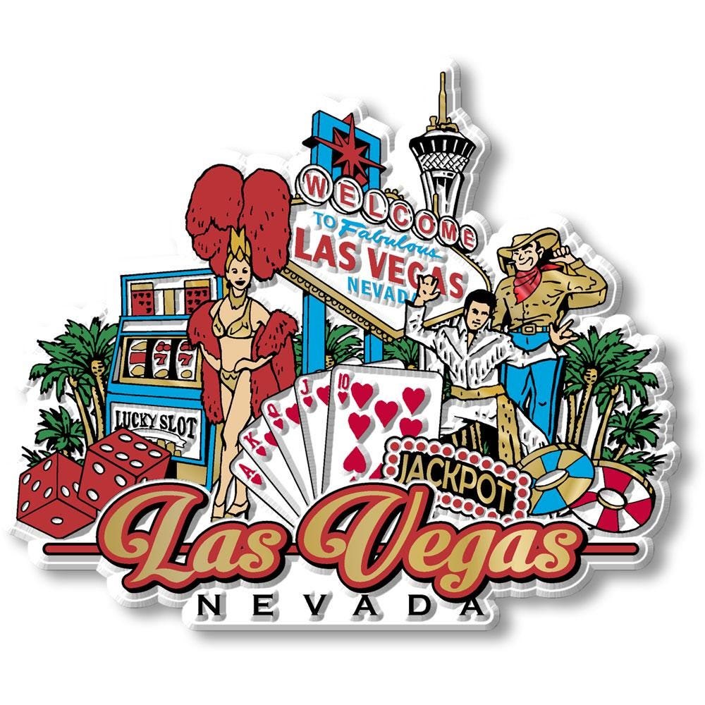 Las Vegas City Skyline, WA Collectible Souvenir Fridge Magnet Made in USA