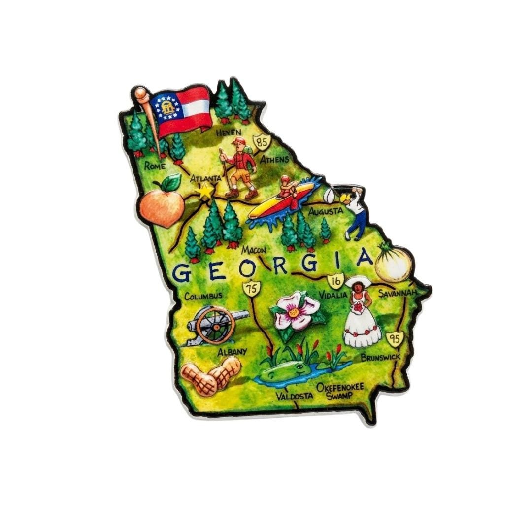 Georgia 3D State-Shaped Flexible Souvenir Magnet