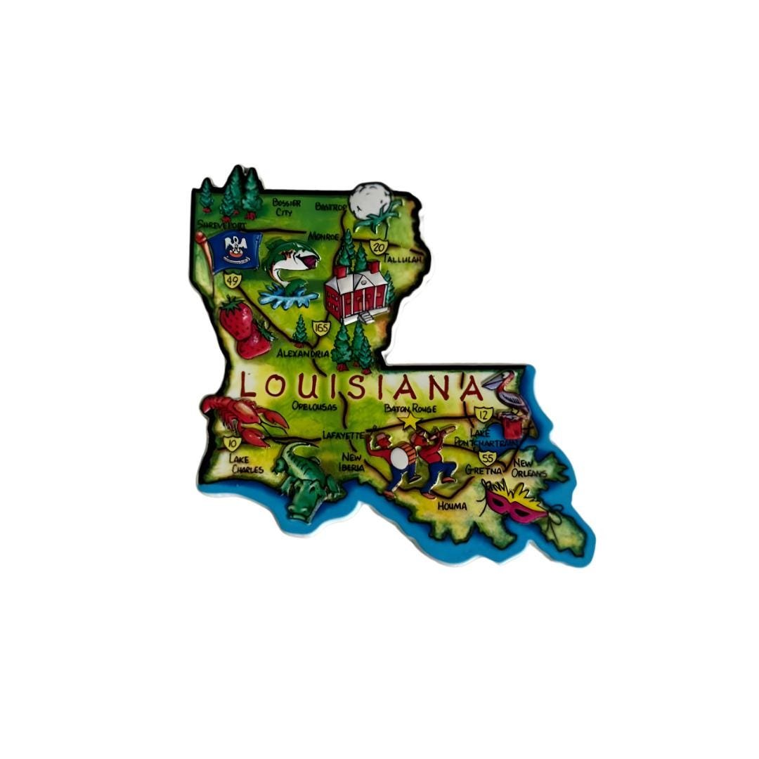 Louisiana 3D State-Shaped Flexible Souvenir Magnet