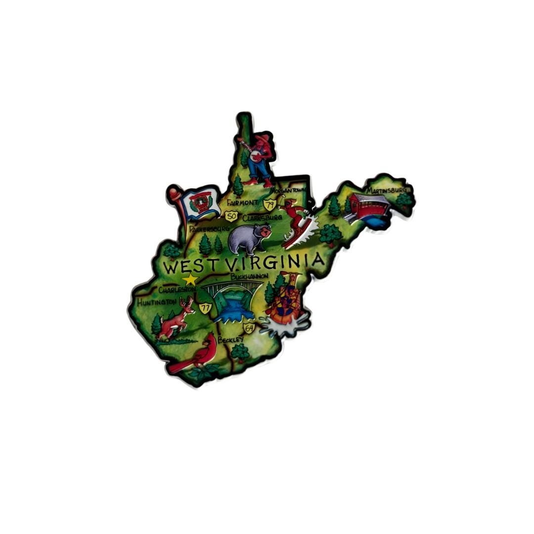 West Virginia 3D State-Shaped Flexible Souvenir Magnet