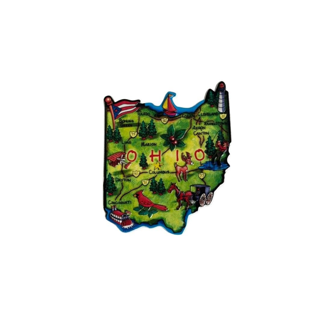 Ohio 3D State-Shaped Flexible Souvenir Magnet