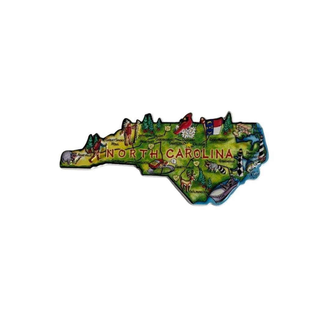 North Carolina 3D State-Shaped Flexible Souvenir Magnet