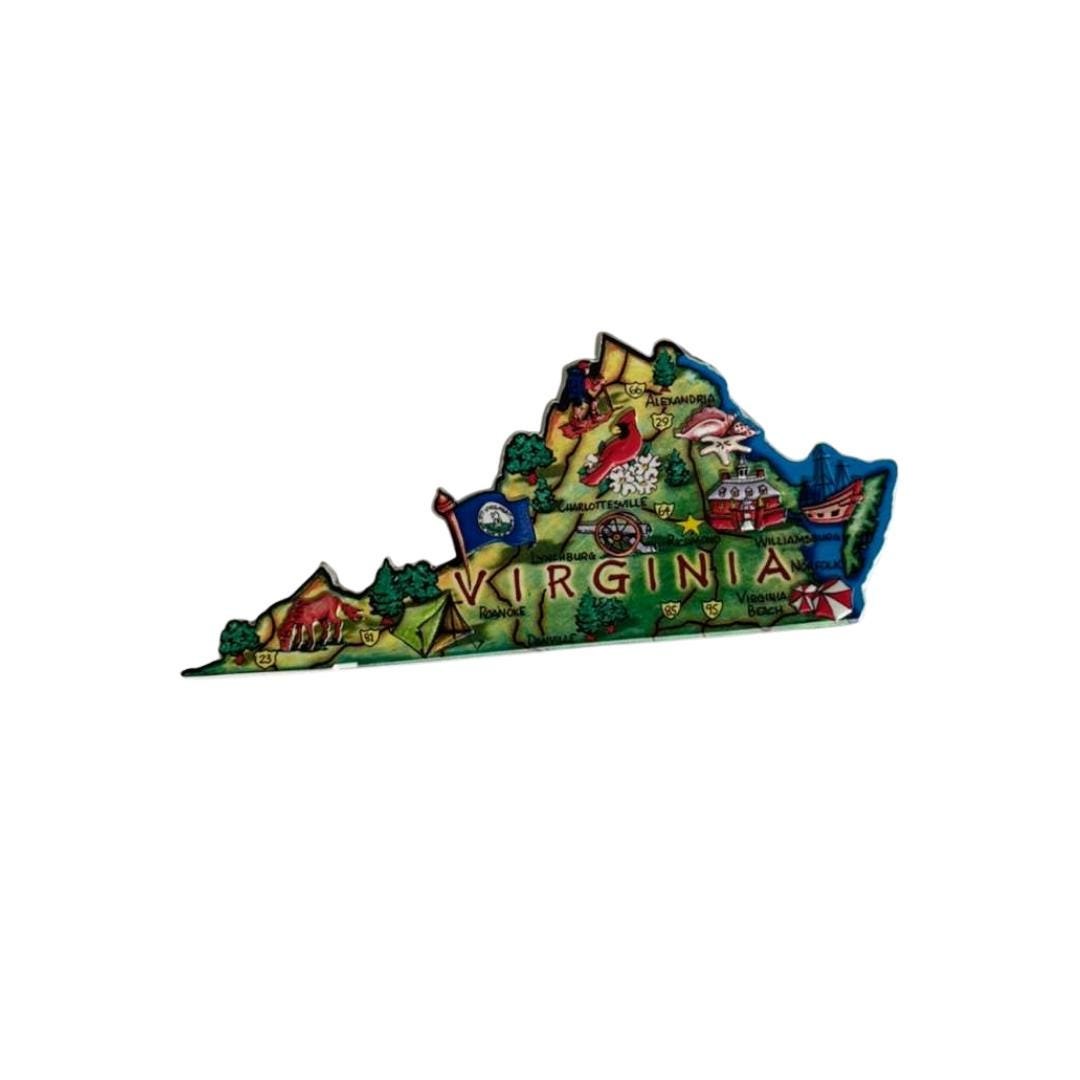 Virginia 3D State-Shaped Flexible Souvenir Magnet