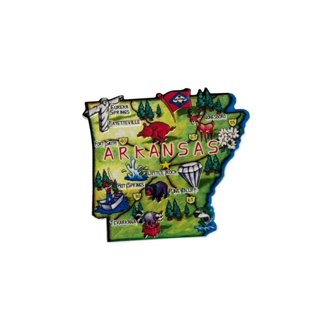 Arkansas 3D State-Shaped Flexible Souvenir Magnet