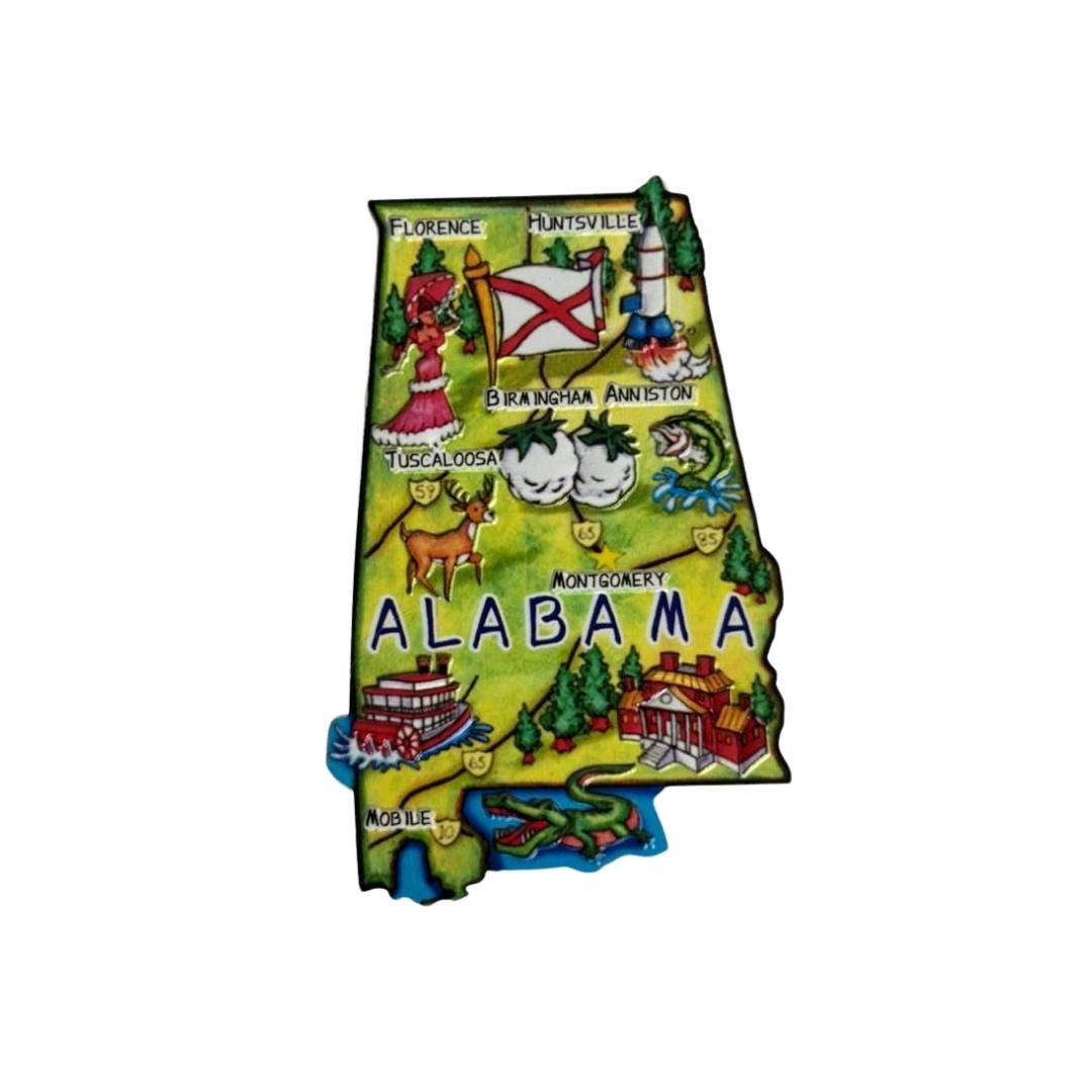 Alabama 3D State-Shaped Flexible Souvenir Magnet