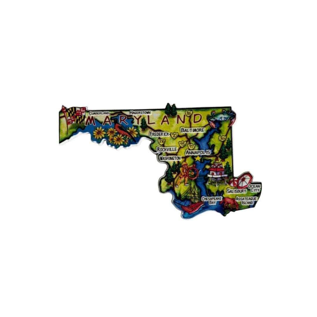 Maryland 3D State-Shaped Flexible Souvenir Magnet