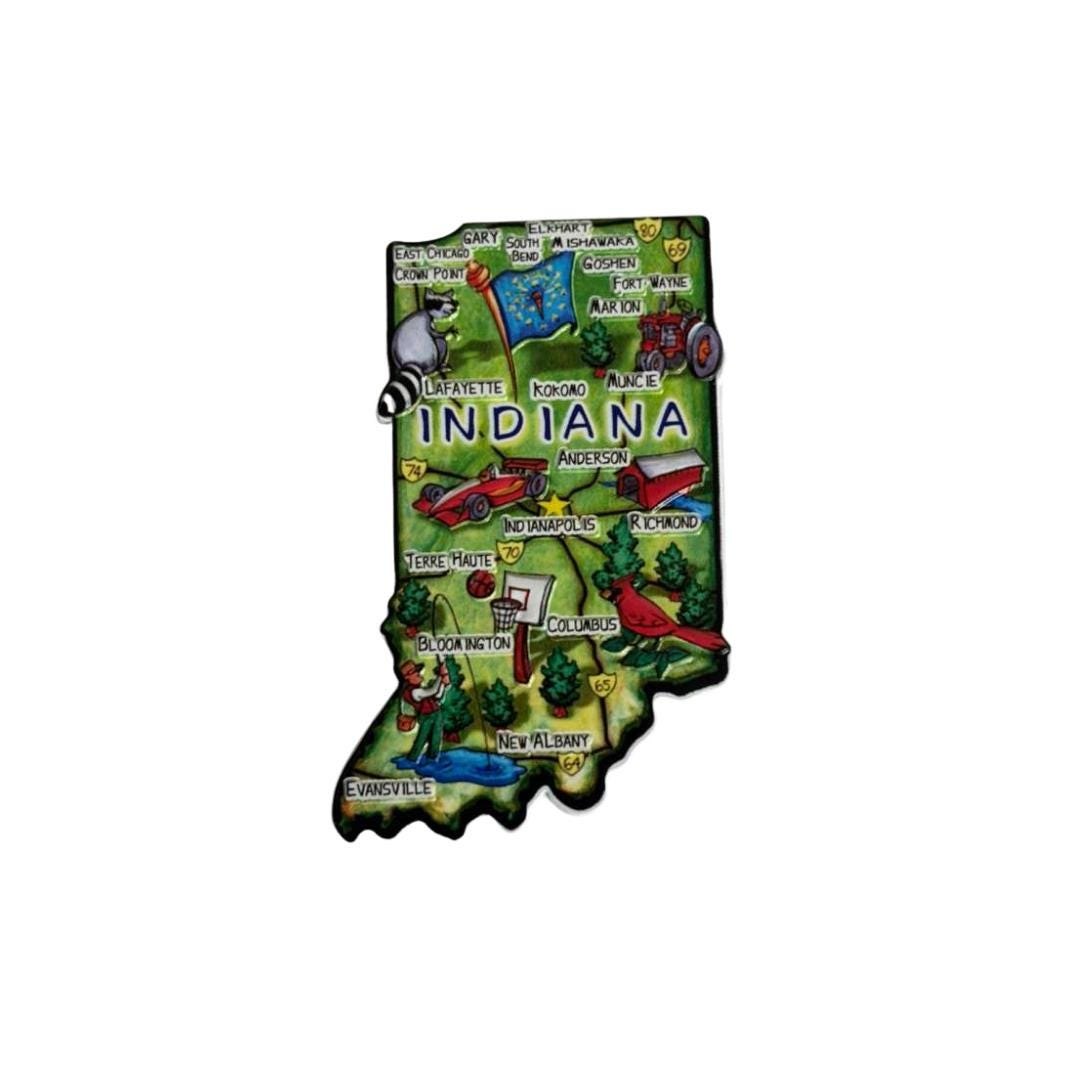 Indiana 3D State-Shaped Flexible Souvenir Magnet