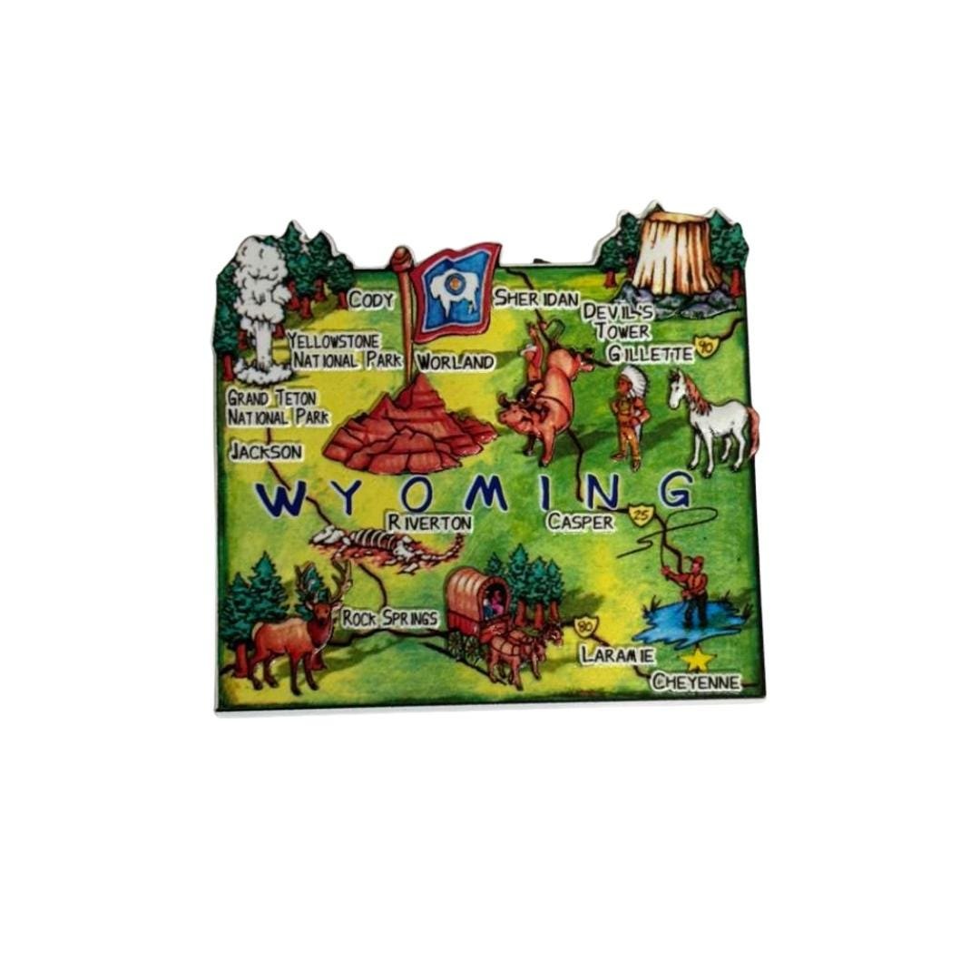 Wyoming 3D State-Shaped Flexible Souvenir Magnet