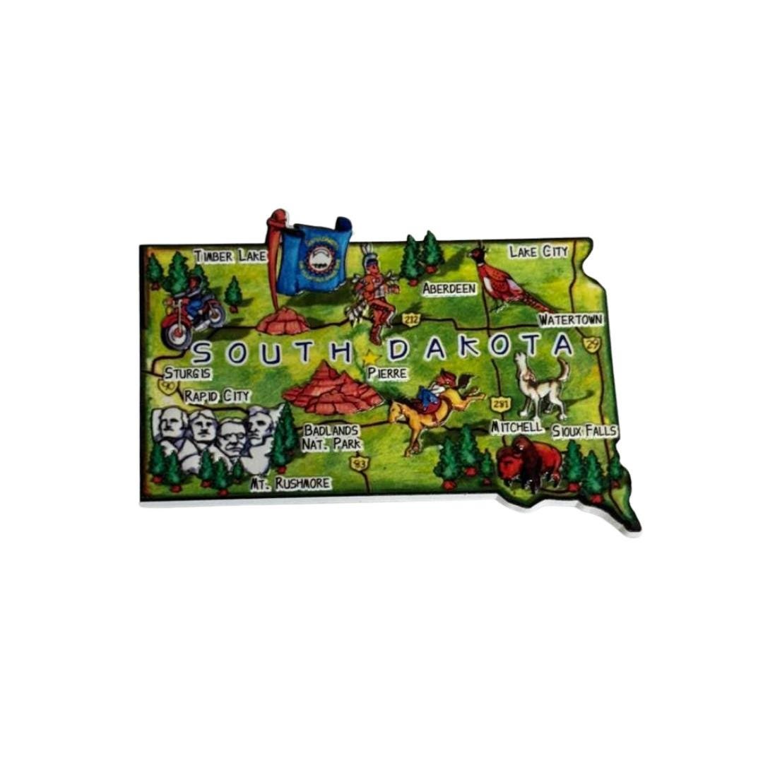 South Dakota 3D State-Shaped Flexible Souvenir Magnet