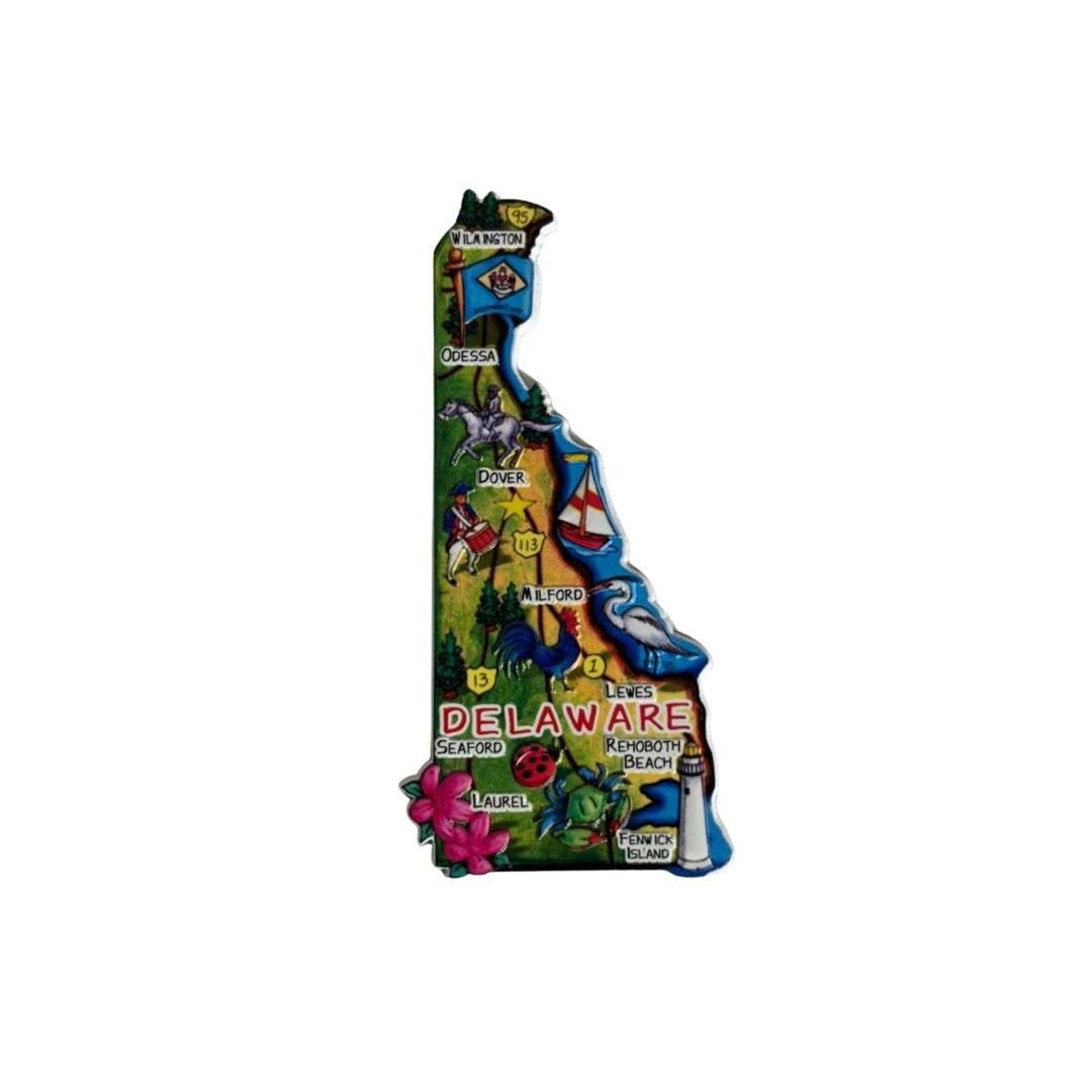 Delaware 3D State-Shaped Flexible Souvenir Magnet