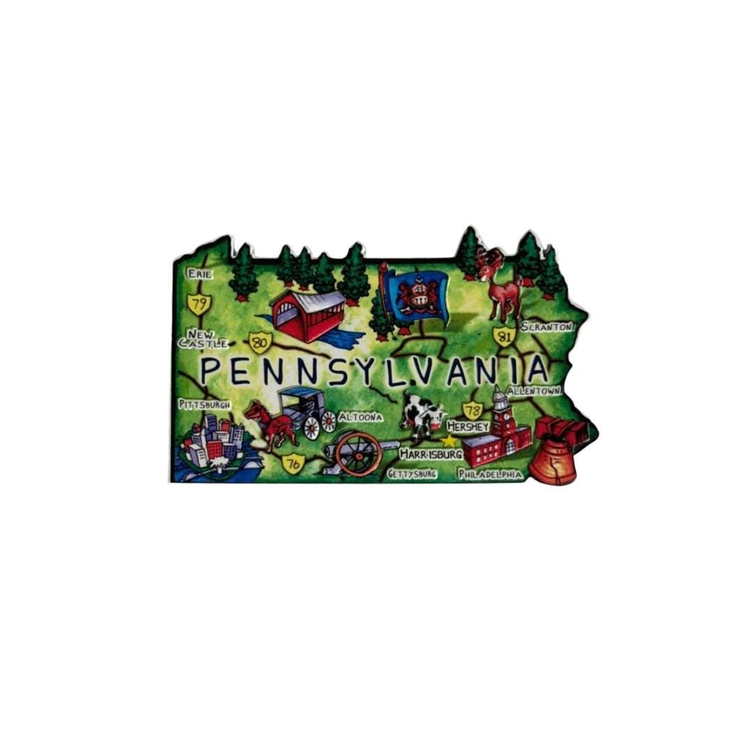 Pennsylvania 3D State-Shaped Flexible Souvenir Magnet
