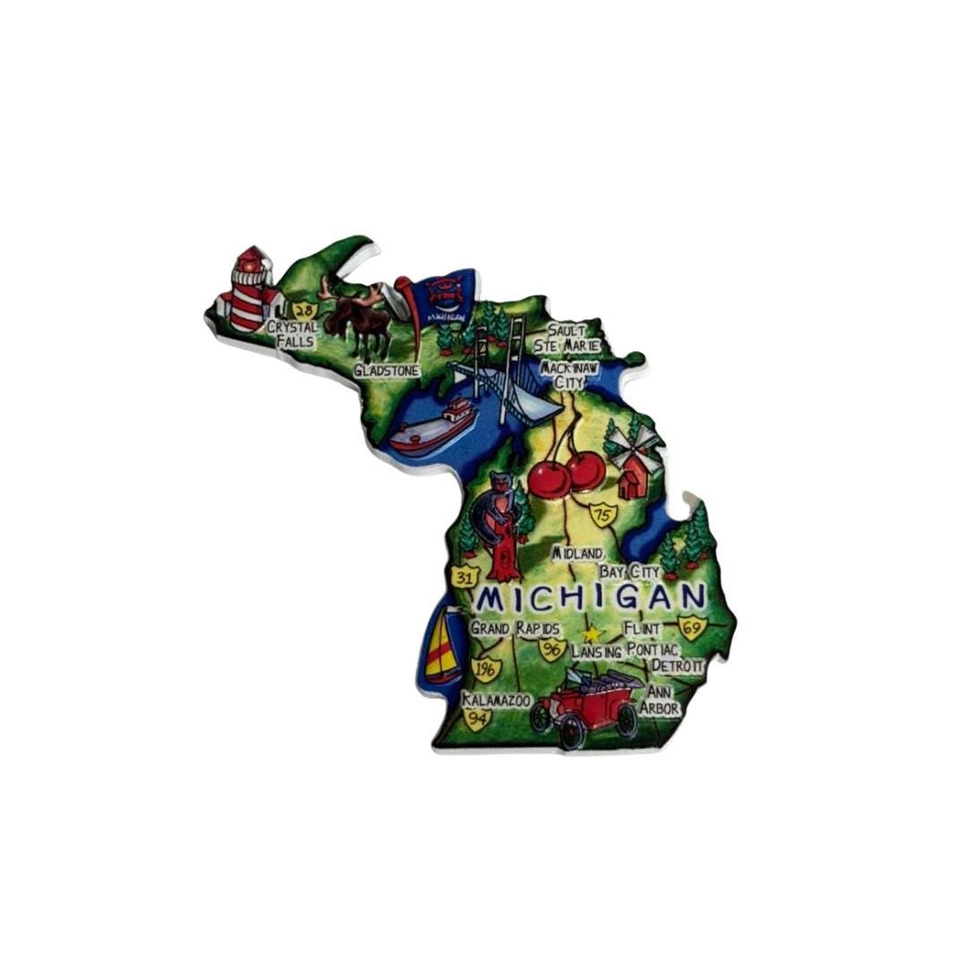 Michigan 3D State-Shaped Flexible Souvenir Magnet