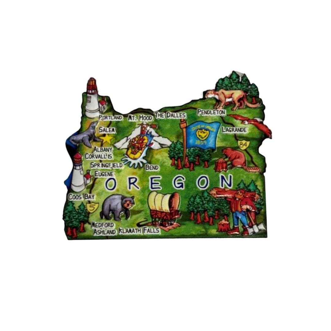 Oregon 3D State-Shaped Flexible Souvenir Magnet