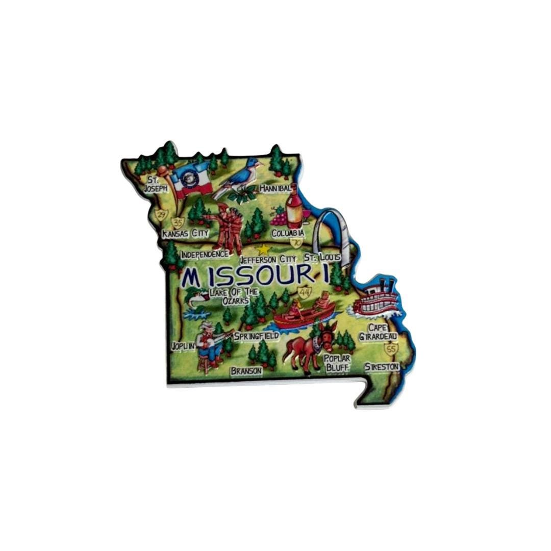 Missouri 3D State-Shaped Flexible Souvenir Magnet