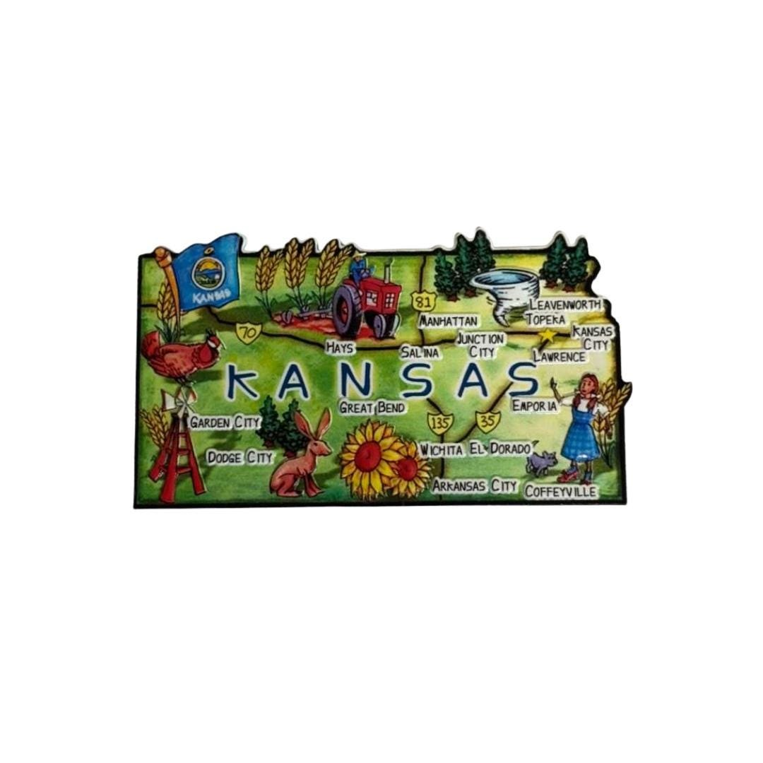 Kansas 3D State-Shaped Flexible Souvenir Magnet