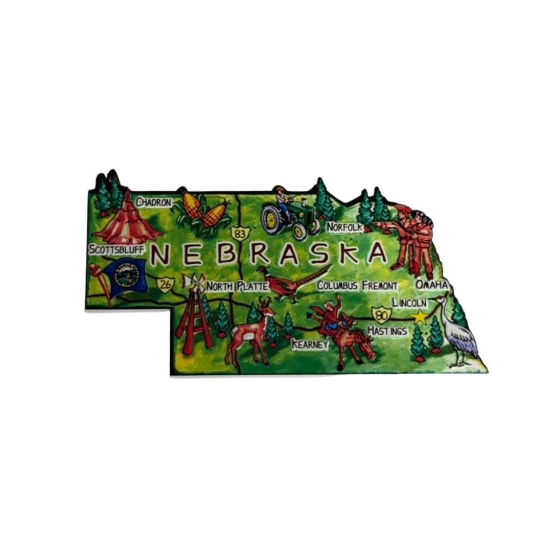 Nebraska 3D State-Shaped Flexible Souvenir Magnet