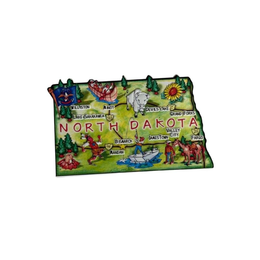 North Dakota 3D State-Shaped Flexible Souvenir Magnet