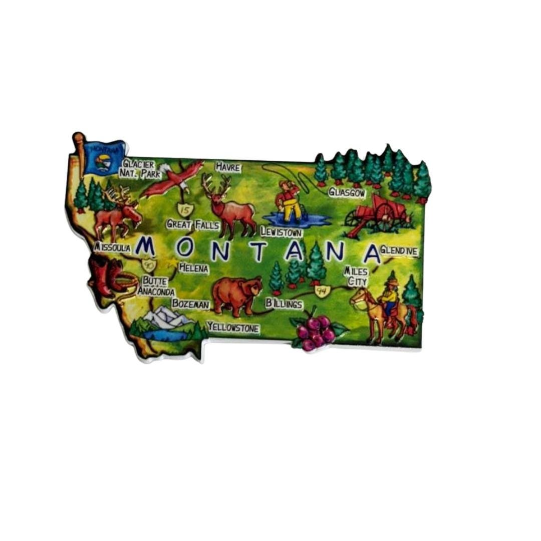 Montana 3D State-Shaped Flexible Souvenir Magnet