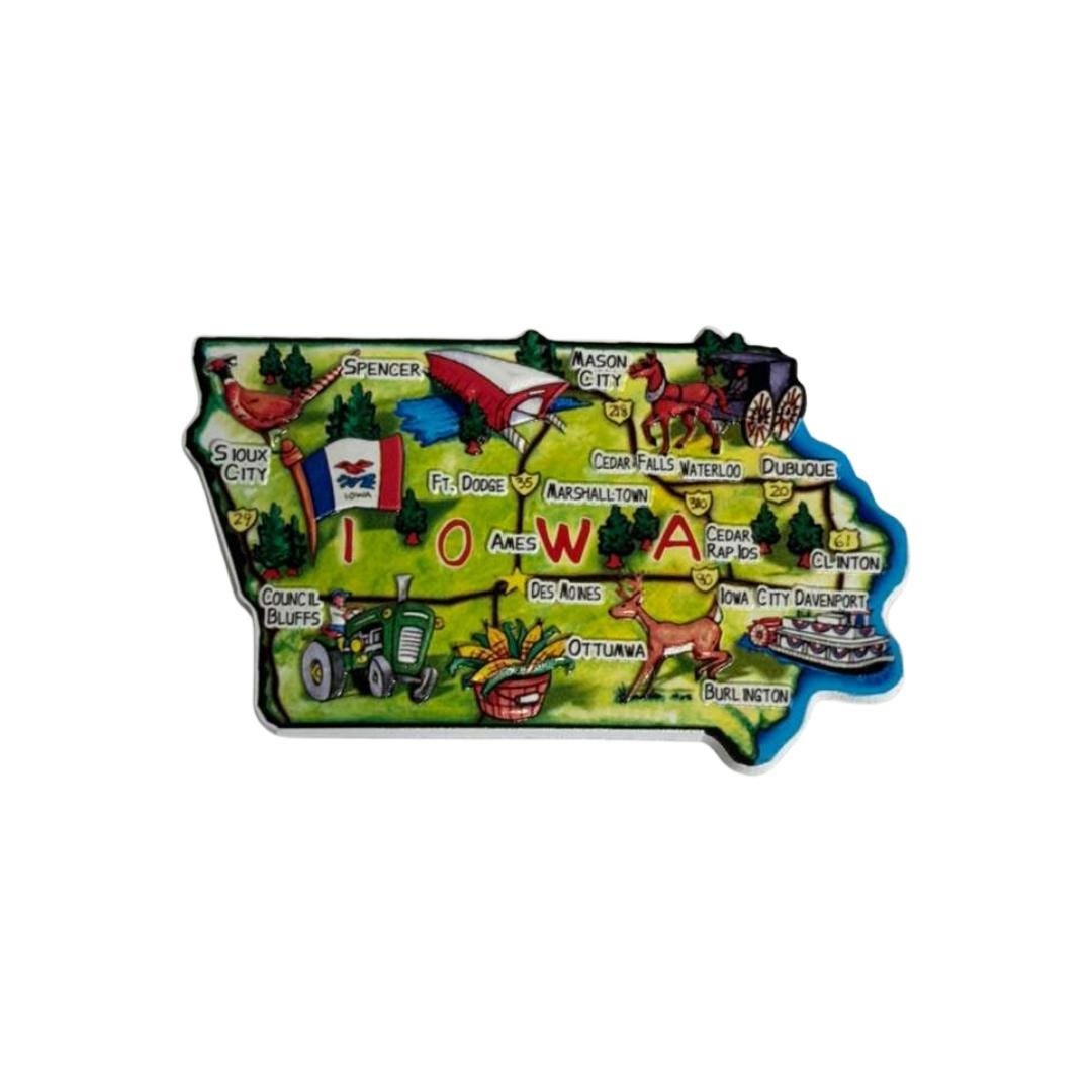 Iowa 3D State-Shaped Flexible Souvenir Magnet