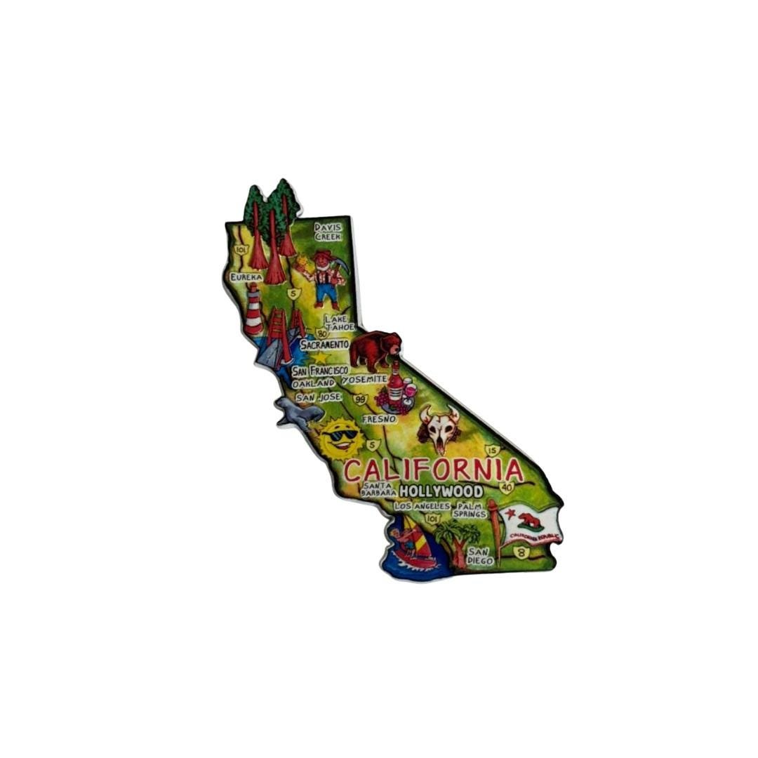 California 3D State-Shaped Flexible Souvenir Magnet