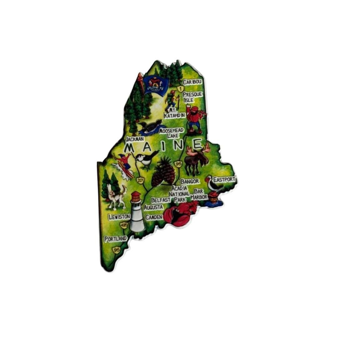 Maine 3D State-Shaped Flexible Souvenir Magnet