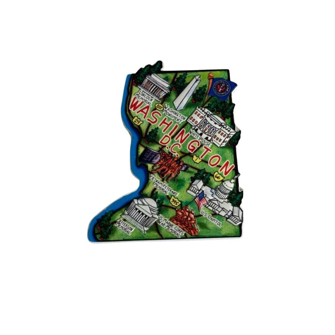 Washington D.C 3D State-Shaped Flexible Souvenir Magnet