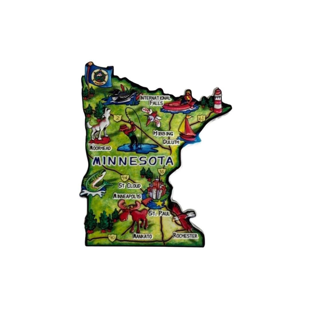 Minnesota 3D State-Shaped Flexible Souvenir Magnet