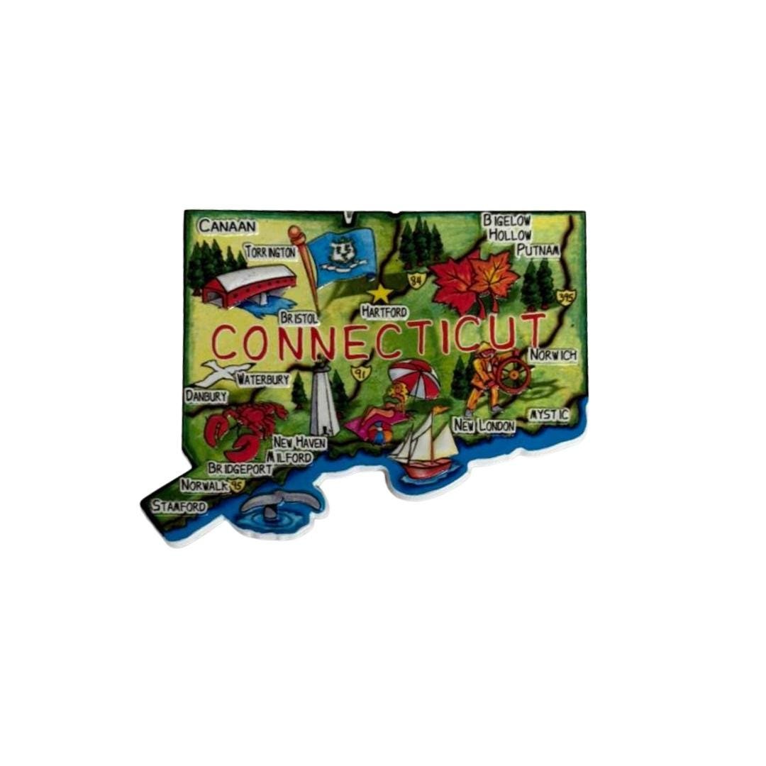 Connecticut 3D State-Shaped Flexible Souvenir Magnet
