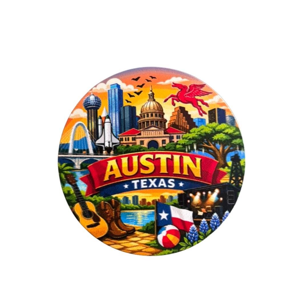 Austin Texas Flexible Magnet – Collectible Souvenir (Made in USA)