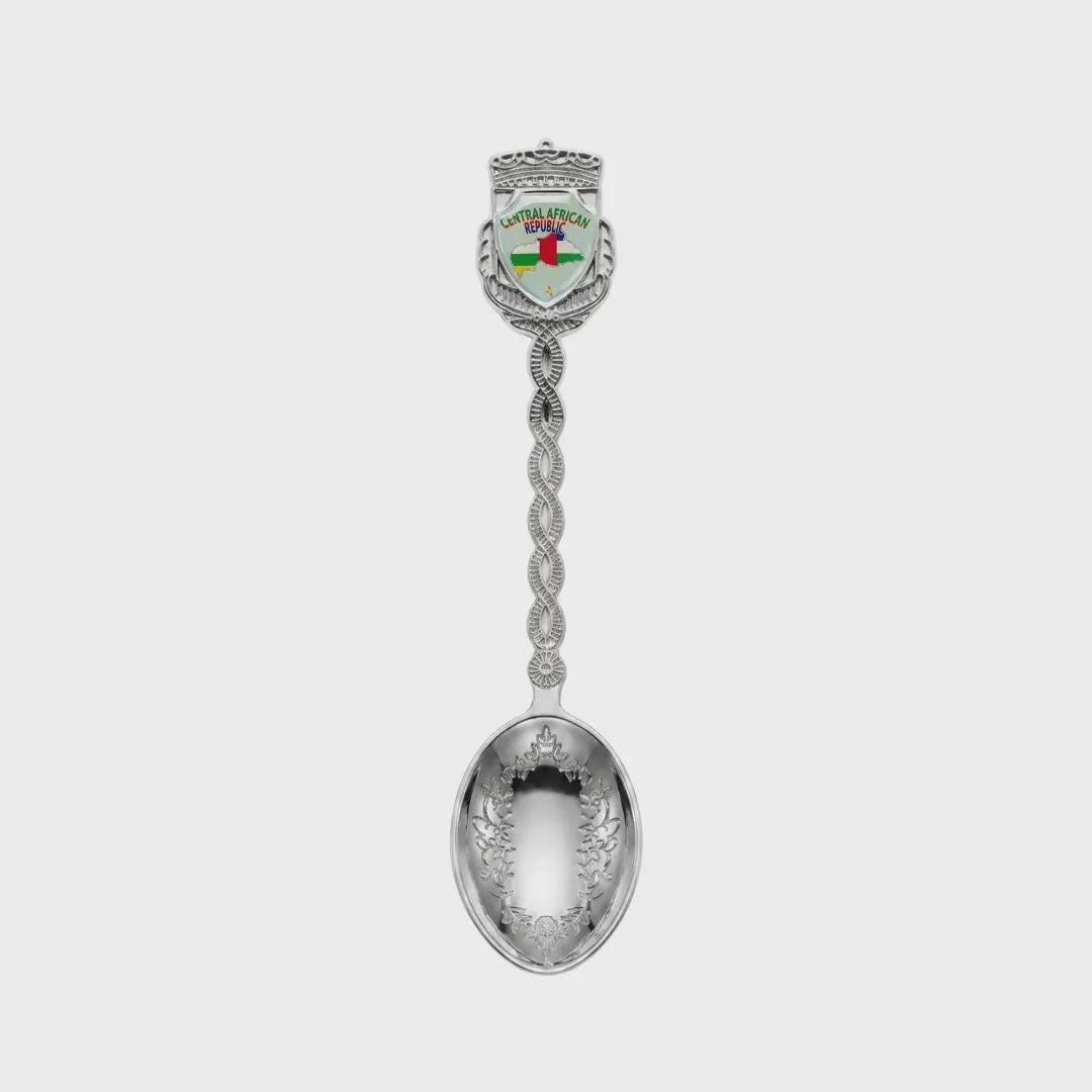 Central African Republic Jumbo Spoon Collectible Souvenir 4.5"