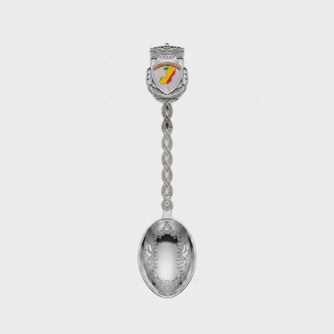 Congo Republic Jumbo Spoon Collectible Souvenir 4.5"