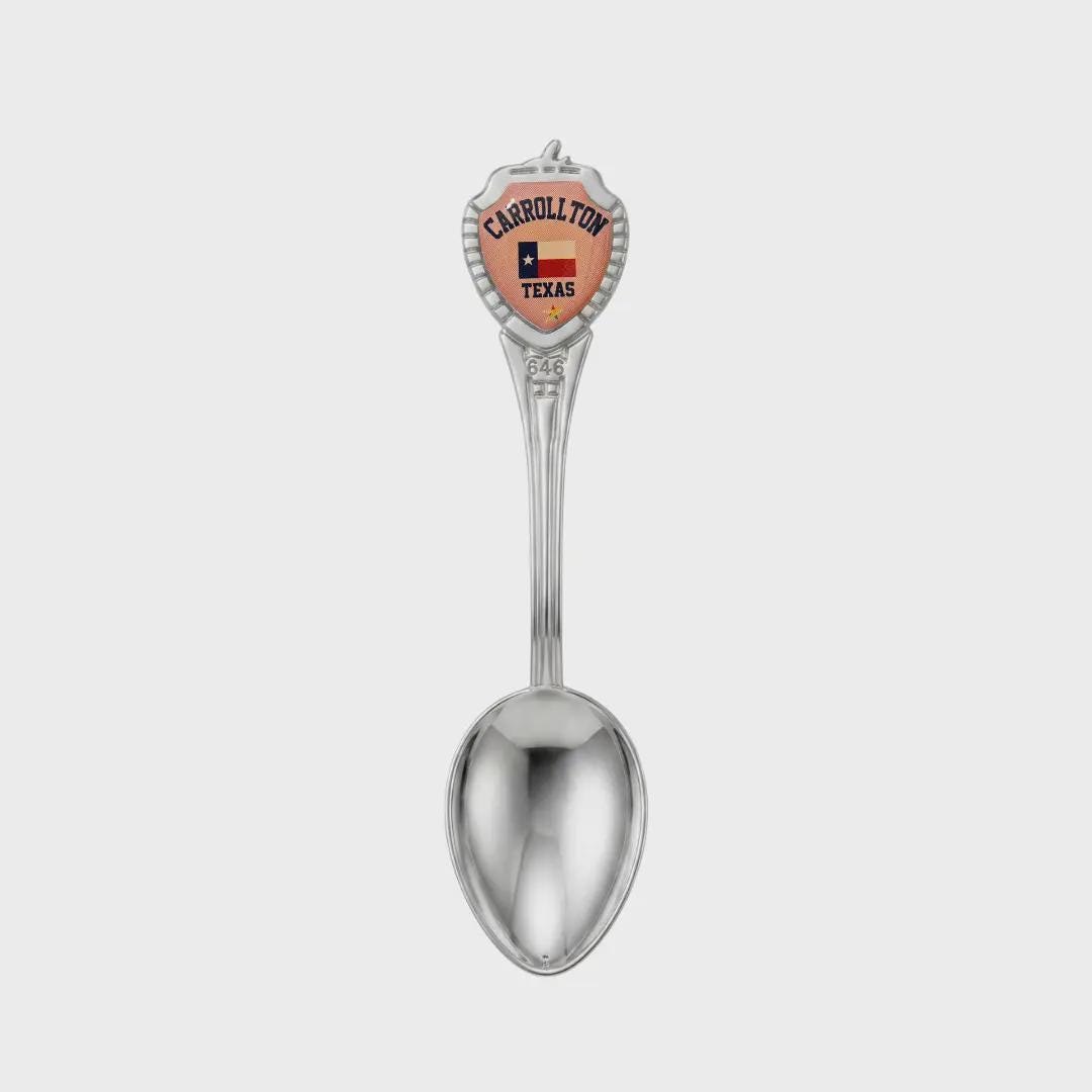Carrollton Texas Mini Spoon Collectible Souvenir 3.4"