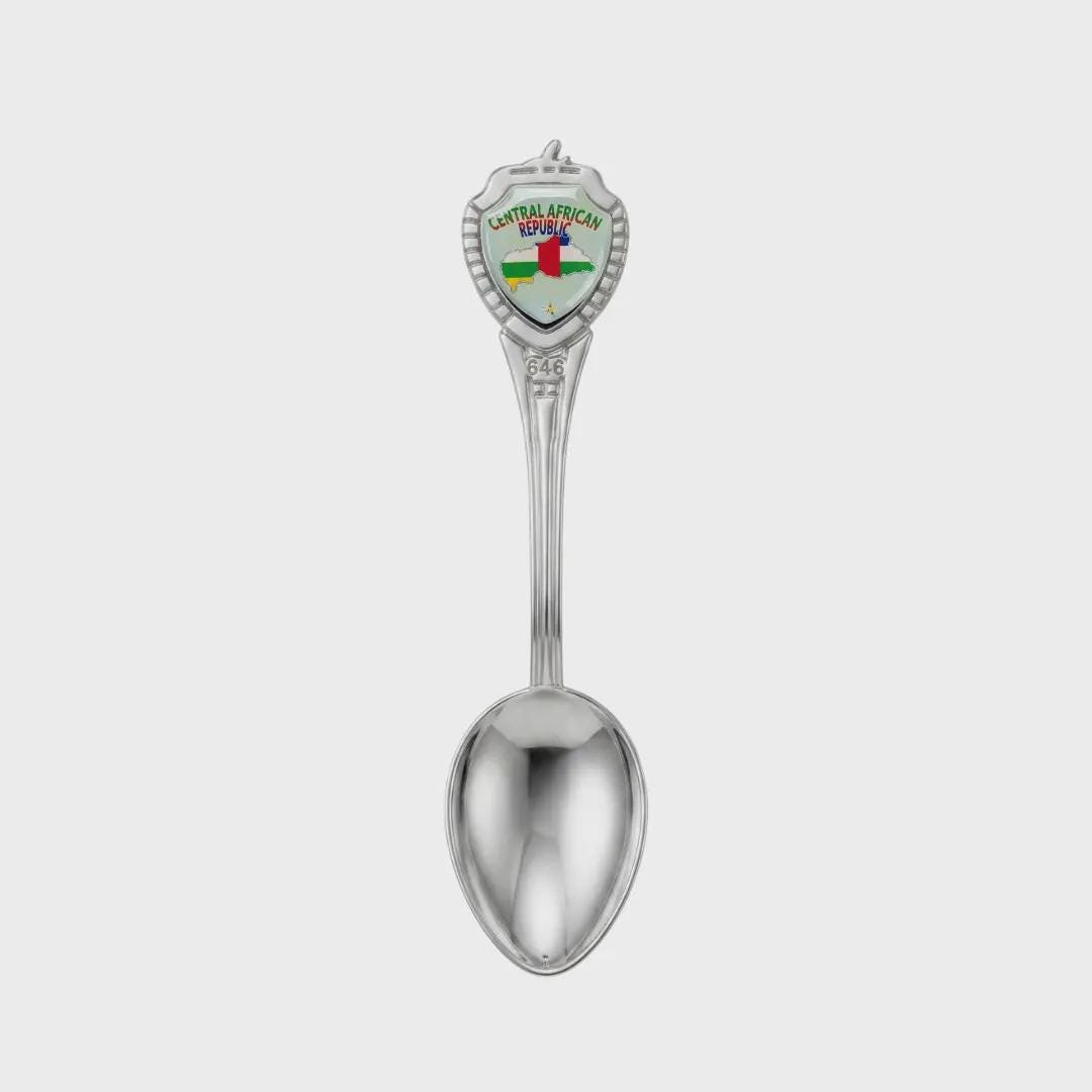 Central African Mini Spoon Collectible Souvenir 3.4"