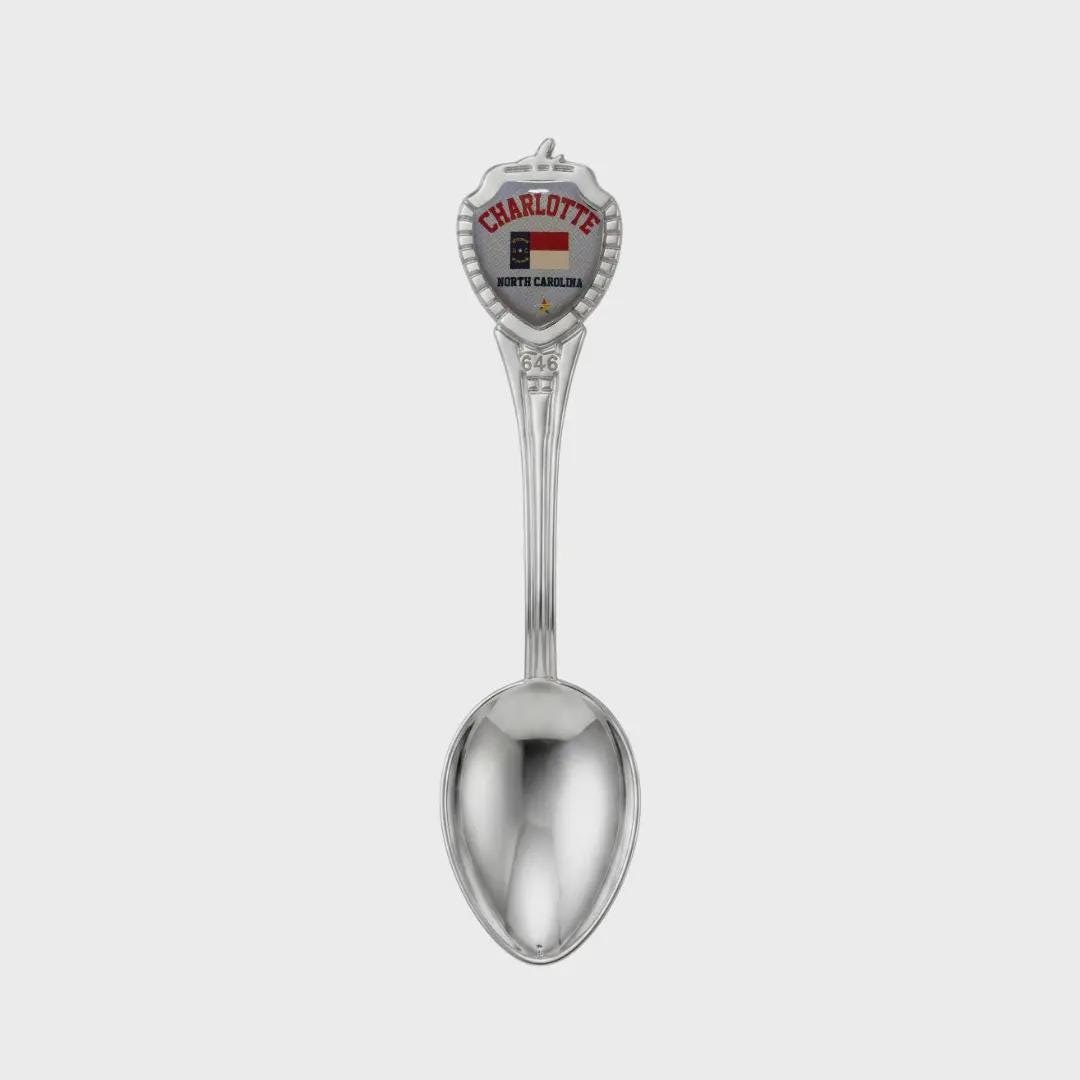 Charlotte North Carolina Mini Spoon Collectible Souvenir 3.4"