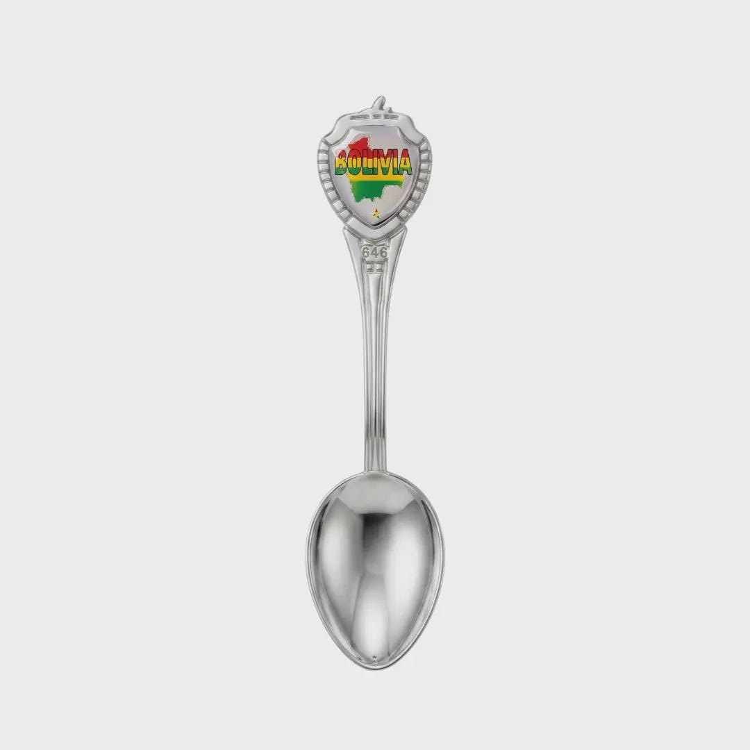 Bolivia Mini Spoon Collectible Souvenir 3.4"